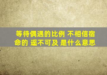 等待偶遇的比例 不相信宿命的 遥不可及 是什么意思